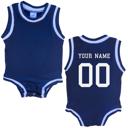 12M Navy Custom Sleeveless Basketball Sport Jersey for Babies - Personalized with Name & Number