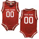 12M Orange Custom Sleeveless Basketball Sport Jersey for Babies - Personalized with Name & Number