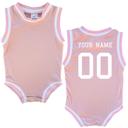 12M Pink Custom Sleeveless Basketball Sport Jersey for Babies - Personalized with Name & Number