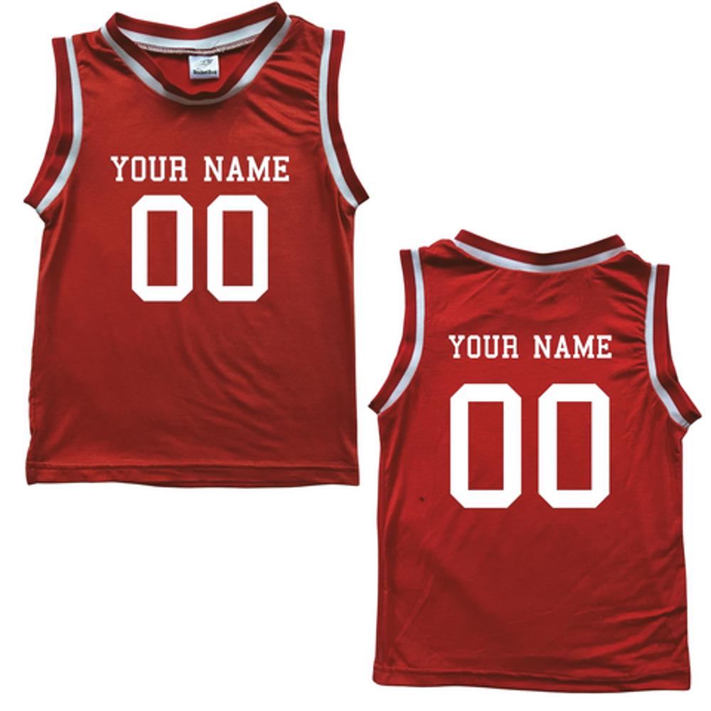 Custom Sleeveless Basketball Sport Jersey for Toddlers - Personalized with Name & Number