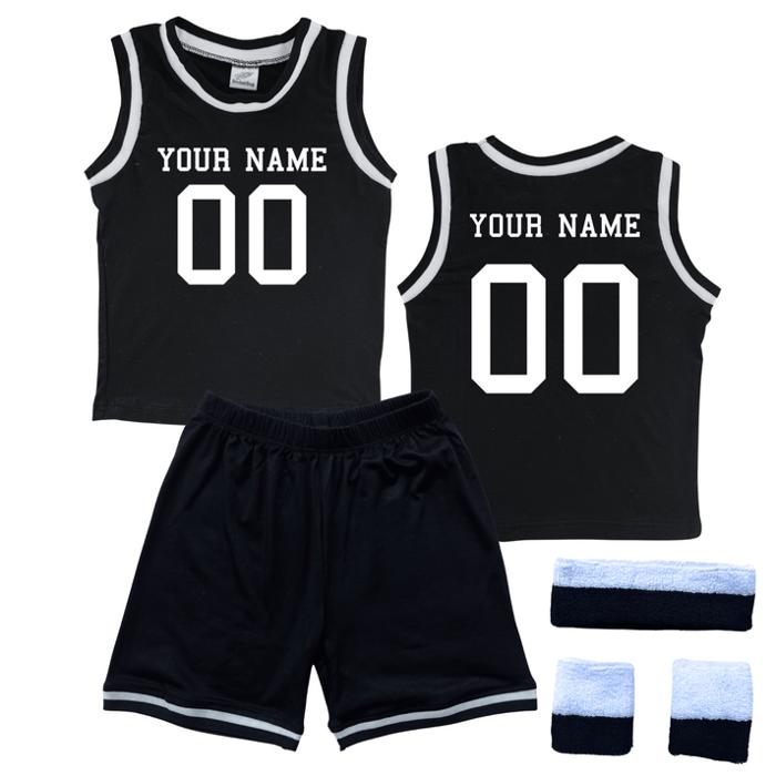 Personalized Sleeveless Basketball Jersey & Shorts Set for Toddlers- Personalized with Name and Number on Front & Back