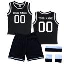 3T Black Personalized Sleeveless Basketball Jersey & Shorts Set for Toddlers- Personalized with Name and Number on Front & Back
