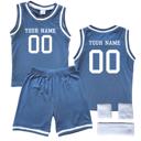 3T Blue Personalized Sleeveless Basketball Jersey & Shorts Set for Toddlers- Personalized with Name and Number on Front & Back