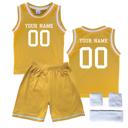3T Gold Personalized Sleeveless Basketball Jersey & Shorts Set for Toddlers- Personalized with Name and Number on Front & Back