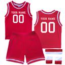 3T Red Personalized Sleeveless Basketball Jersey & Shorts Set for Toddlers- Personalized with Name and Number on Front & Back