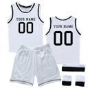 2T White Personalized Sleeveless Basketball Jersey & Shorts Set for Toddlers- Personalized with Name and Number on Front & Back