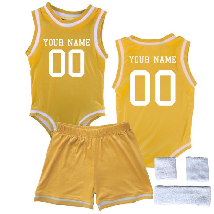 Personalized Sleeveless Basketball Jersey & Shorts Set for Babies- Personalized with Name and Number on Front & Back