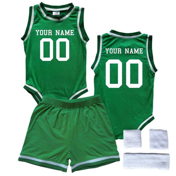 Personalized Sleeveless Basketball Jersey & Shorts Set for Babies- Personalized with Name and Number on Front & Back