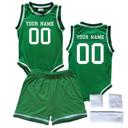 6M Green Personalized Sleeveless Basketball Jersey & Shorts Set for Babies- Personalized with Name and Number on Front & Back