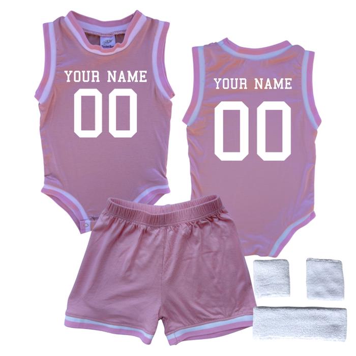 Personalized Sleeveless Basketball Jersey & Shorts Set for Babies- Personalized with Name and Number on Front & Back