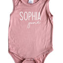 3M Dusty Rose First + Middle Name Personalized (Modern Cursive) Sleeveless Bodysuit