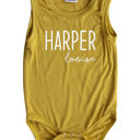 12M Maize First + Middle Name Personalized (Modern Cursive) Sleeveless Bodysuit