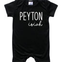 3M Black First + Middle Name Personalized (Modern Cursive) Shorts Romper