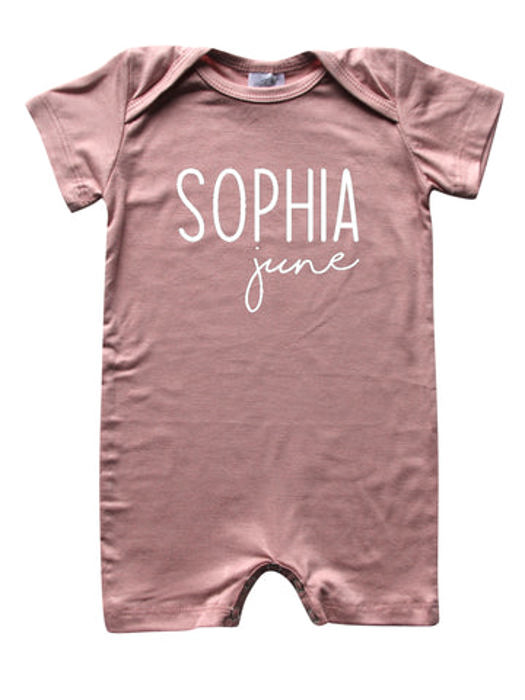 First + Middle Name Personalized (Modern Cursive) Shorts Romper