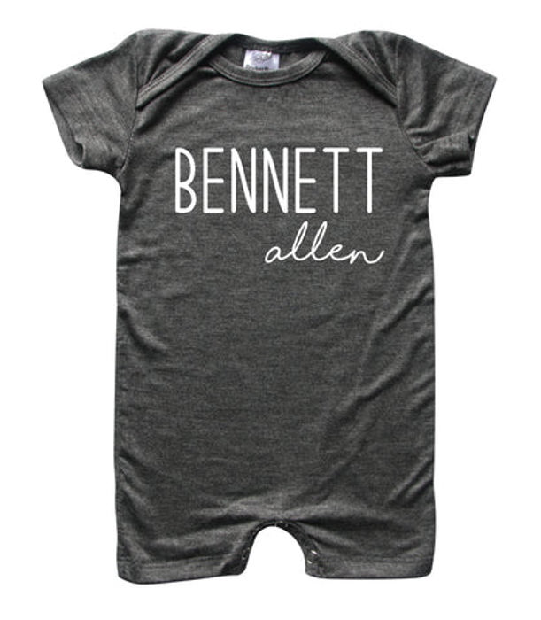First + Middle Name Personalized (Modern Cursive) Shorts Romper