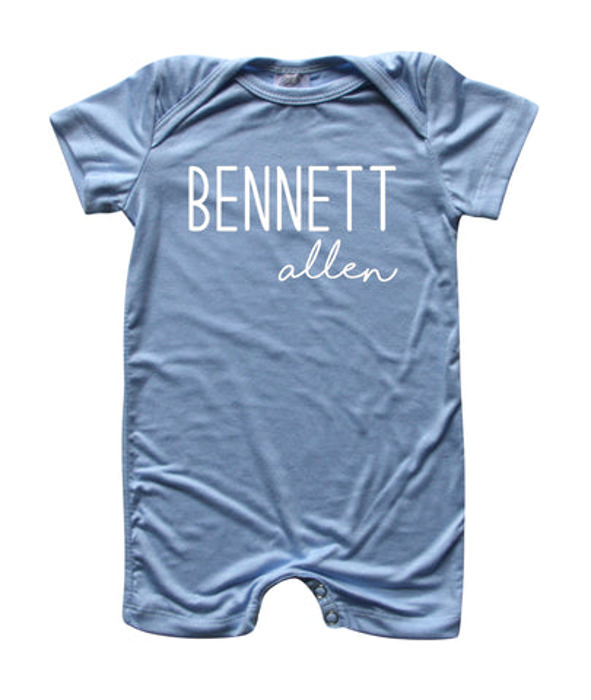 First + Middle Name Personalized (Modern Cursive) Shorts Romper