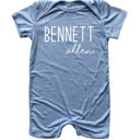 3M Light Blue First + Middle Name Personalized (Modern Cursive) Shorts Romper