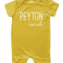 12M Maize First + Middle Name Personalized (Modern Cursive) Shorts Romper