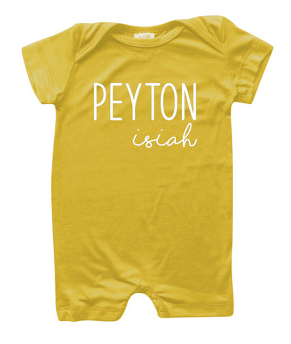 First + Middle Name Personalized (Modern Cursive) Shorts Romper