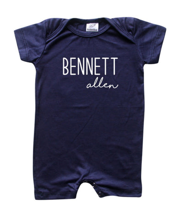 First + Middle Name Personalized (Modern Cursive) Shorts Romper