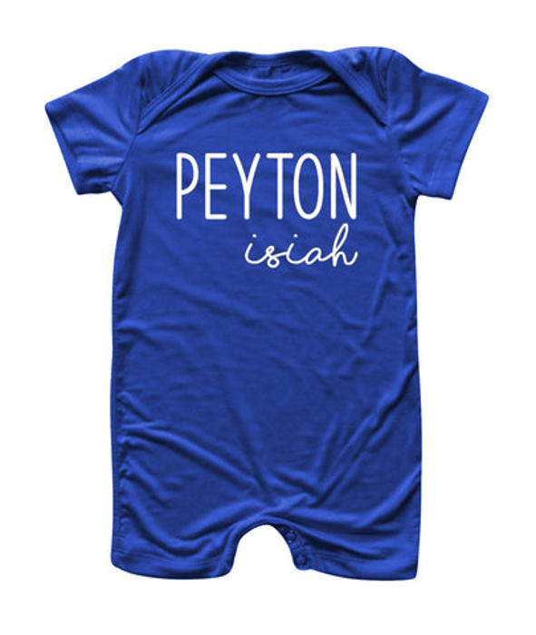 First + Middle Name Personalized (Modern Cursive) Shorts Romper
