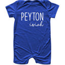 3M Royal Blue First + Middle Name Personalized (Modern Cursive) Shorts Romper