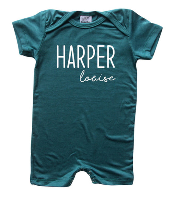 First + Middle Name Personalized (Modern Cursive) Shorts Romper