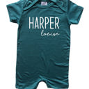 3M Midnight Teal First + Middle Name Personalized (Modern Cursive) Shorts Romper
