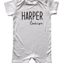 3M Off White First + Middle Name Personalized (Modern Cursive) Shorts Romper