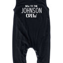 12M Black New to the Crew Personalized Custom Silky Sleeveless Baby Romper for Boys and Girls