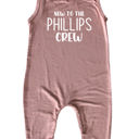 12M Dusty Rose New to the Crew Personalized Custom Silky Sleeveless Baby Romper for Boys and Girls