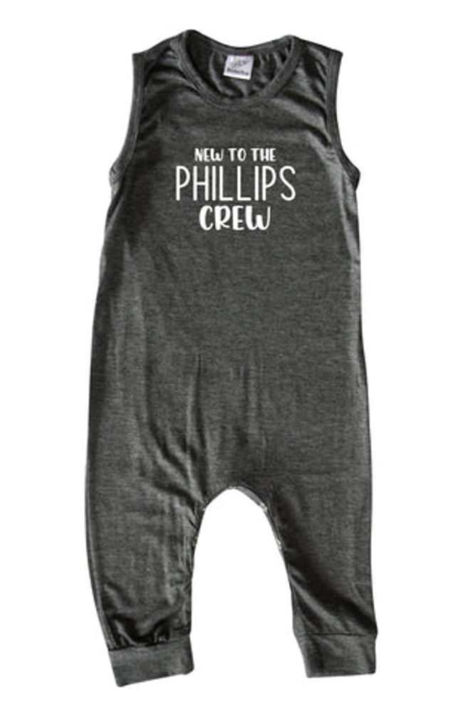 New to the Crew Personalized Custom Silky Sleeveless Baby Romper for Boys and Girls