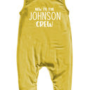 12M Maize New to the Crew Personalized Custom Silky Sleeveless Baby Romper for Boys and Girls