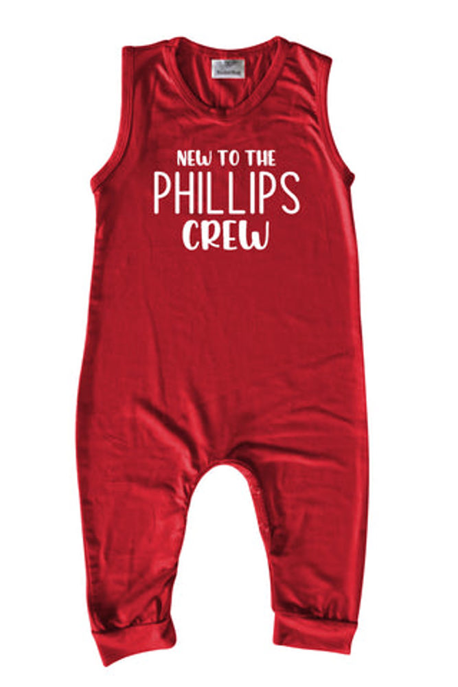 New to the Crew Personalized Custom Silky Sleeveless Baby Romper for Boys and Girls