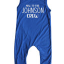 12M Royal Blue New to the Crew Personalized Custom Silky Sleeveless Baby Romper for Boys and Girls