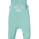 12M Seafoam New to the Crew Personalized Custom Silky Sleeveless Baby Romper for Boys and Girls