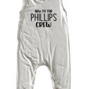 24M Off White New to the Crew Personalized Custom Silky Sleeveless Baby Romper for Boys and Girls