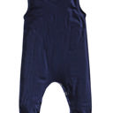 12M Navy Silky Soft Sleeveless Baby Romper for Boys and Girls