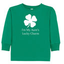 2T Long Sleeve Aunt's Long Sleeve Lucky Charm St Patrick's Day Graphic Toddler Tee | Short or Long Sleeve