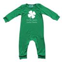 6-12M Aunt's  Lucky Charm St. Patrick's Day Long Sleeve, Green, Graphic Baby Rompers