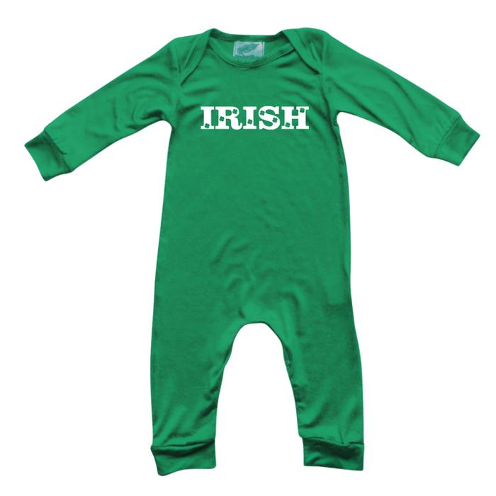 St. Patrick's Day Long Sleeve, Green, Graphic Baby Rompers