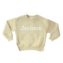 12M Beige Personalized Cozy Soft Crewneck Sweatshirt For Babies