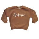 12M Brown Personalized Cozy Soft Crewneck Sweatshirt For Babies