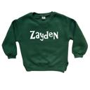 12M Forest Green Personalized Cozy Soft Crewneck Sweatshirt For Babies