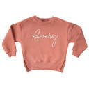 12M Pink Personalized Cozy Soft Crewneck Sweatshirt For Babies