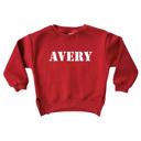 12M Red Personalized Cozy Soft Crewneck Sweatshirt For Babies