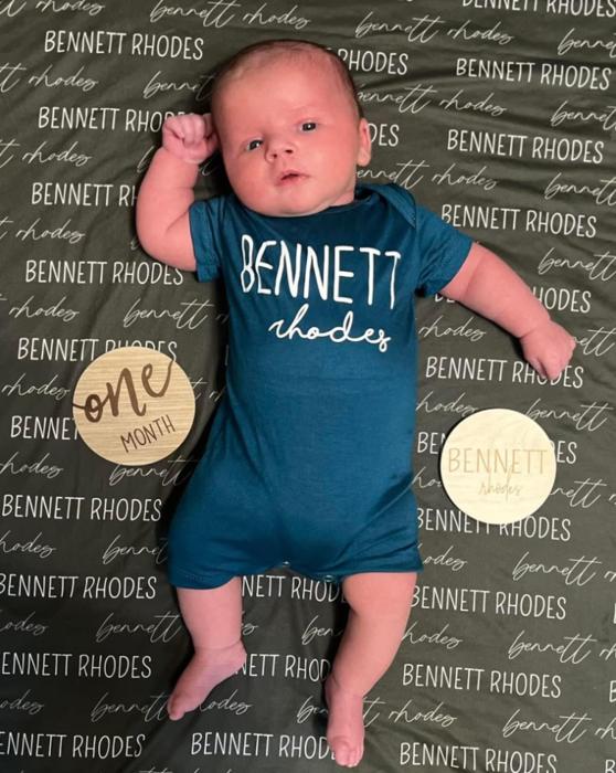 First + Middle Name Personalized (Modern Cursive) Shorts Romper