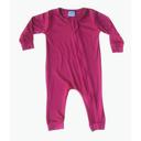 12M Wine Silky Long Sleeve Zipper Baby Romper