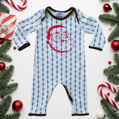 Vintage Santa Christmas Baby Romper- Retro Red, Black, & White Holiday Outfit for Boys and Girls
