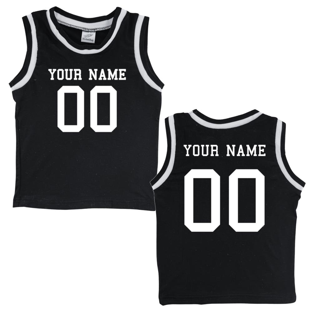 Custom Sleeveless Basketball Sport Jersey for Toddlers - Personalized with Name & Number